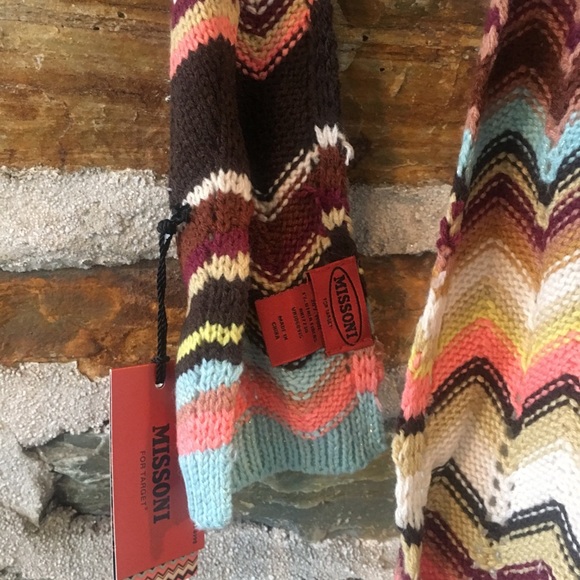 Missoni x Target Skinny Knit Tan Chevron Scarf NWT - Picture 6 of 6